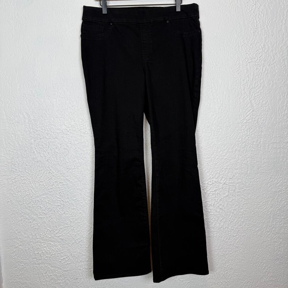 Chico's Pull On Slim Boot Jeans Black NWT Size 12 Regular